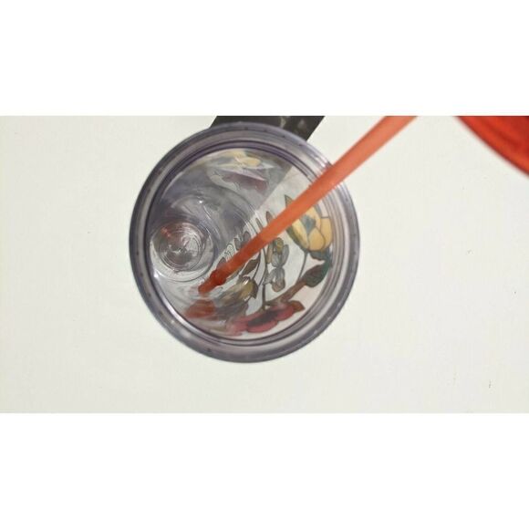 STARBUCKS Acrylic VENTI Cold Cup Tumbler‎ POPPY FLOWERS Red Yellow Orange 24 Oz. - Picture 4 of 5